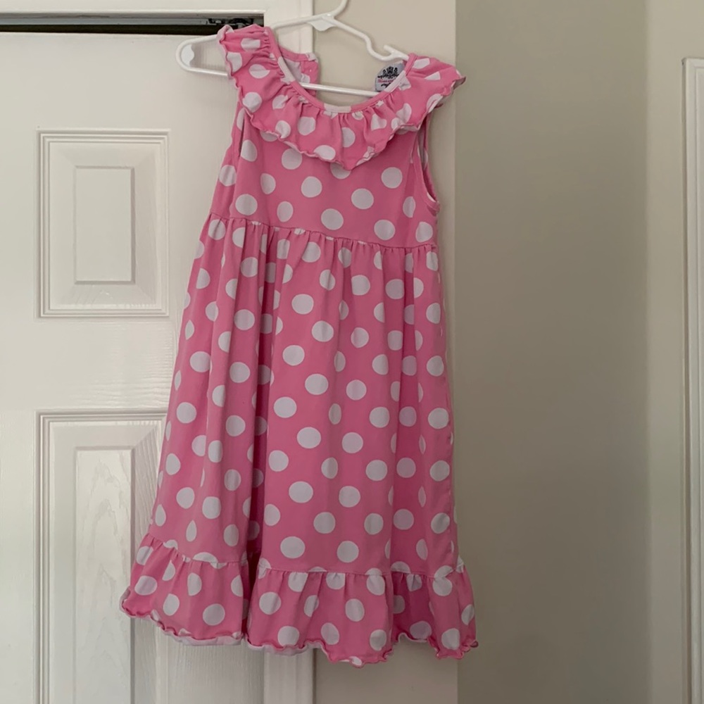 Pink polka dot dress